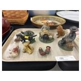 Cast Metal Bookends w/ Figurines