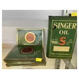 Tobacco Tins w/ Singer Oil Can