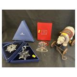Swarovski & Lenox Ornaments w/ Pool Toy Bear