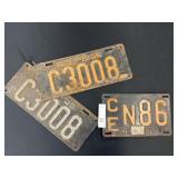 (3) Vintage NJ License Plates