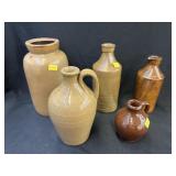 Stoneware Bottles w/ Storage Jug & Canister