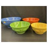(4) Pottery Nesting Bowls