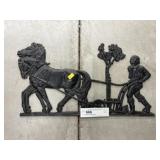 Cast Metal Plow Wall Plaque
