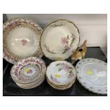 Asst. Chinaware w/ Crm. Pitcher /Milk Glass Plates