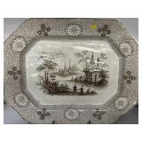 Brown Transferware Platter