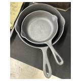 (2) Unmarked Cast Iron Frying Pans