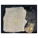 Vintage Beadwork w/ Crocheted Table Cover