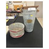 Galvanized Dry Measure w/ Planters