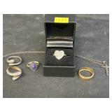 Grp. Sterling Silver & Gold Plated Rings
