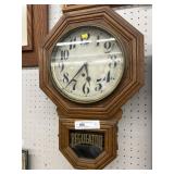 Ingraham Oak Cased Wall Clock