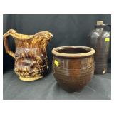 Rockingham Glzd. Pitcher w/ Stoneware