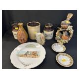 Stoneware Stg. Canisters w/ Por. Figurine & Plates