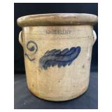 Geddes Blue Slip Dec. Storage Crock