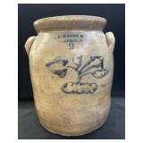 J. B. Magee Blue Slip Dec. Storage Crock