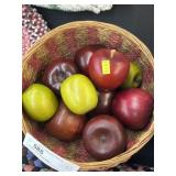 Wooden Fruit w/ Woven Basket