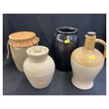 Stoneware Storage Canisters w/ Bottle