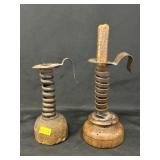 (2) Crafted Primitive Style Candlesticks