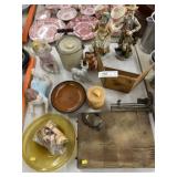 Figurines, Storage Crock & Cigar Cutter