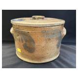 Blue Slip Decorated Storage Crock