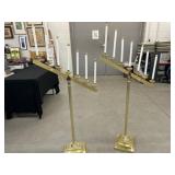 (2) Memorial Brass Floor Candleobras