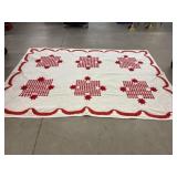 Contemporary Red & White Quilt