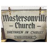 Mastersonville Church Double Sided Wdn. Sign