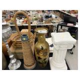 Composition Plant Stand w/ (2) Vases