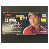 200 Rounds 22WMR Ammo.