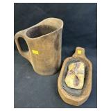 Carved Wood Tankard w/ Spoon