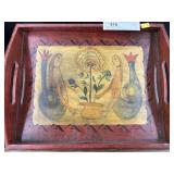 Folkart Painted Serving Tray