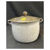 Gray Agateware Pail