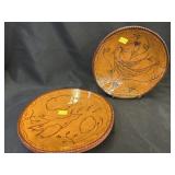 (2) Foltz Redware Plates