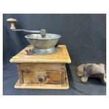Cast Metal Frog w/ Coffeemill