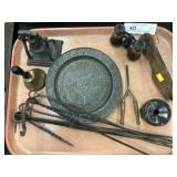 Wrought Iron Skewers w/ Prsd. Stl. Plate & Ice Skt