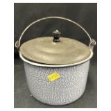 Gray Agateware Pail