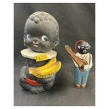 Vintage Japan Bobblehead w/ Carved Wood Orn.