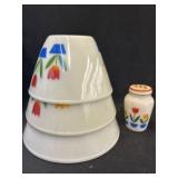 Fire King Tulip Nesting Bowls w/ Shaker