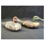 (2) Mini. Carved Duck Decoys