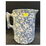 Stoneware Blue Sponge Dec. Pitcher