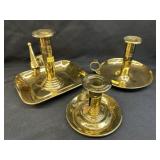 (3) Brass Candlesticks