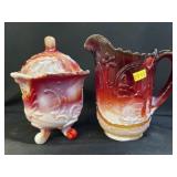 2 Pcs. Dec. Slag Glass