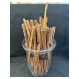 Glass Vase w/ Cinnamon Sticks