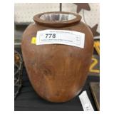 Machine Turned Vase w/ Wire Form Basket