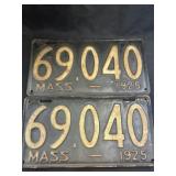 1925 Mass. License Plate