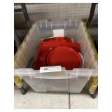 Storage Tote of Plastic Dinnerware