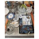 Serving Dishes, Wine Holder, & Wall CLock