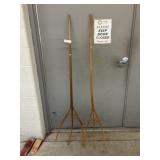 (2) Wooden Pitch Forks