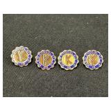 (4) Klein Chocolate 10K Gold Pins
