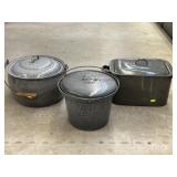 3 Pcs. Gray Agateware