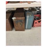 (2) Metal Storage Boxes w/ Suitcase